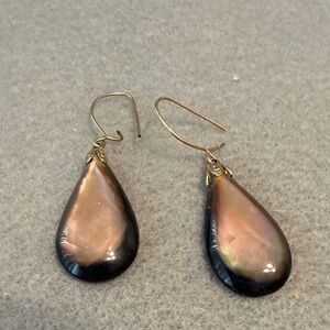 Chic Gold and Black Teardrop Earrings